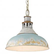  0865-L AGV-TEAL - Kinsley Large Pendant in Aged Galvanized Steel